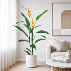 富貴花開天堂鳥180公分室內大型仿真植栽（贈送花盆）, 綠, 1個