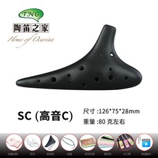 TNG 十二孔陶笛 12孔吹奏樂器 AC中音C/F調SC高音 學生初學樂器, 1個, 磨砂高音SC調