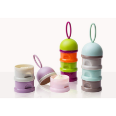 분유케이스 3단 휴대용 다용도 분유통 간식통 아이간식, 퍼플핑크, 1개