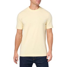 BOSS 보스 남성용 콘트라스트 로고 면 스트레치 티셔츠 크리스프 네이비 3XL 168160, XXL, 플랜 옐로우