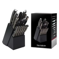 正統太原鋼革紋不鏽鋼刀具15件組：含斬切刀、切片刀、水果刀、廚師刀，多功能料理刀具套裝, 1個, Black Khaki卡其黑色, 廚師刀, 麵包刀, 果皮刀, 魚生刀, 多能刀, 牛扒刀(6把), 磨刀棒, 廚房剪刀, 刀座