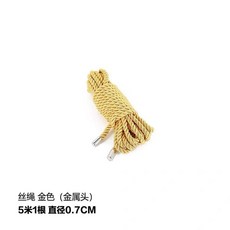 配方麻繩 捆綁軟繩 耐磨 帶金屬頭, 5米一捆 金色 金屬頭