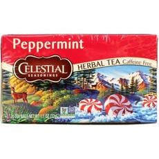 Celestial Seasonings 허브 티 - 페퍼민트 카페인 프리 20개 6팩, 20개입