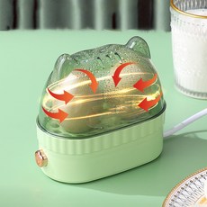 2구 계란 찜기 반숙 완숙 완벽한 계란 삶는 기계 에그쿠커 가정용 기숙사, 녹색