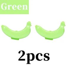 1-3pcs 바나나 저장 케이스 상자 휴대용 유연한 신선 유지 여행 야외 피크닉 바나나 모양 크리 에이 티브, 03 2pcs Green