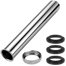 250mm 긴 침수관 사이펀 G1-1/4 연장관 세면대 배수관 사이펀용 범용 침수관 세면대 배수관 연장 나사산 링 고무 패킹, 1개