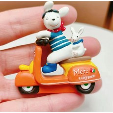 隨草憶境 （高品質樹脂）摩托車 小狗 小兔 騎機車 機車 兜風 法式小狗 zakka 雜貨 園藝 拍攝, 1個, 一組入（物件不可分離）