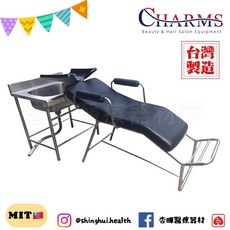 美人魚不鏽鋼沖水椅 洗頭椅 T-5032-62 台灣工廠製造 學校五專 美容美髮 開業設備 SPA, 單買 白鐵水槽