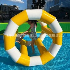에어시소 수상 놀이 공원 어린이 풍선 시소 바나나 보트 휠 장난 꾸러기 놀이기구 에어바운스, 1개, 1.2 미터 두께의 핫 휠 에어 펌프  색상지지 사용자