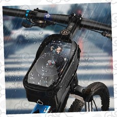 자전거 핸들바 방수 파우치 터치스크린 스마트폰 수납 라이딩 액세서리, 1개, 자전거방수가방