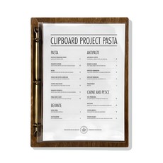 Clipboard Project Lab 活頁夾 木質菜單板 青銅色 + 2張PET內頁, 1個