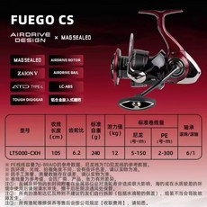 DAIWA 達億瓦 FUEGO CS LT 新款路亞輪 淺杯漁輪 紡車輪, 25款FUEGO 5000-CXH