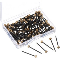 120個 黃銅頭圖片別針 - 1英吋長 牆面掛鉤照片掛鉤附收納盒, 1個, 120pcs