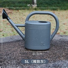 加厚長嘴澆花水壺 5L 雅緻灰, 1個, 外貿出口加厚款可拆卸噴頭雅緻灰,澆點小植物3升約裝3.0公斤水
