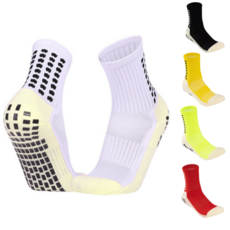 리브론 논슬립 하프 삭스 스포츠 양말 축구 풋살 러닝 미끄럼방지 쿠션 중목, 화이트, 1개