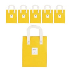 일회용 피크닉 도시락 미니 보냉백 보냉가방 쿨러백 대형 (스티커 포함), 6개, 옐로우