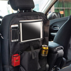 차량용 시트 백 수납 멀티 오거나이저 포켓 자동차 등받이 수납 정리 태블릿 거치대 정리함 홀더, 블랙