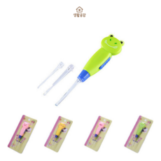 생활공감 LED 캐릭터 유아귀이개 초록 개구리, 2개, 1개입