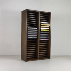 벽걸이 CD 수납장 DVD 프레임 거치대 블랙러스트 정리 레코드판 앨범 원목 캐비닛, 12 더블 CD 홀더 50칸 호두