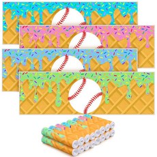 HunnmingRe 24피스 미니 야구 쿨링 타월 76.2 x 22.9cm(30 x 9인치) 아이스크림 드립 쿨링 타월 극세사 통기성 땀 스포츠 걸레 차가운 워시 천 요가 체육, HunnmingRe 24피스 미니 야구 쿨링 타월 76