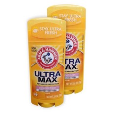 Arm & Hammer 울트라맥스 보이지 않는 고체 분말 신선한 향정신성 및 데오드란트-2.6온스 2팩