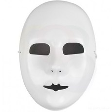가면 흰색 무표정 익명 연극 할로윈 공연 무대 연기자, 1개, 상세페이지 참조