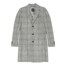 보스 체크 버튼 코트