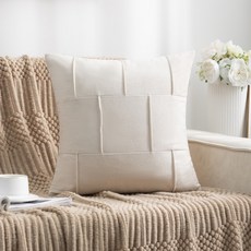 리빙플래너 컬러라인 쿠션 북유럽 거실 쇼파 침대 쿠션 디자인 쿠션커버 (쿠션솜 포함), 아이보리