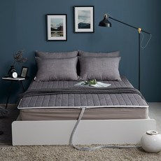 룸마이룸 전기 온수 매트커버 19종 모음 S Q 온열 전기장판 전기매트 라텍스 탄소매트 요커버, 17_모던_그레이