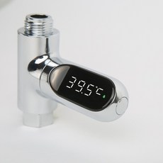 LED 디지털 샤워기 온도계 - 무전원 수온 측정 - 온도 알림 기능 - 360도 회전 디스플레이 - 2세대 업그레이드, 1개