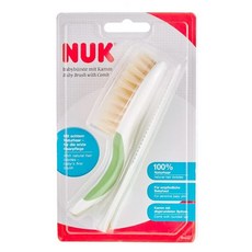 NUK 嬰兒梳子組 齒端圓珠設計 藍色 綠色 粉色 三色可選, 1個