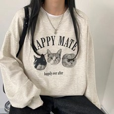 블랑루즈 캣브로 데일리 기본 맨투맨