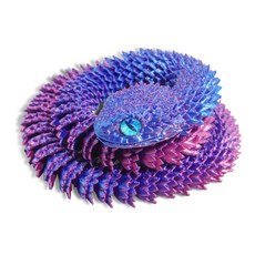 토이토 3D 프린터 뱀 관절 피규어 모형, 퍼플블루, 1개