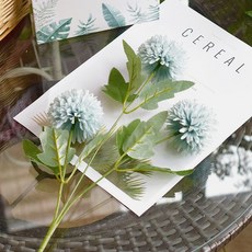 피어나 세송이 국화 조화 스카이 / 인테리어 폼폼조화, 1개