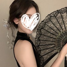 DFMEI 漢服旗袍扇子摺扇中國風黑色羽毛古風扇新中式舞蹈扇聖誕節裝飾品, 1個, TS1200-1【黑色】:如圖