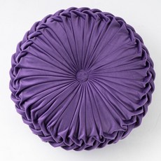 엉클조이 데이지 꽃모양 벨벳 쿠션 원형 등받이 인테리어 HH176, 퍼플