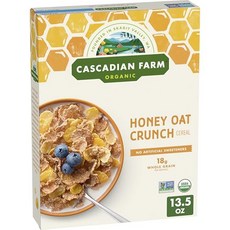 캐스캐디안 팜 유기농 허니 크런치 오트 시리얼 13.5 온스 Cascadian Farm Honey Oat Crunch Organic Cereal Made with Whole G, 382g, 1개