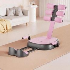 홈트 복근 운동기 + 리저브 밴드 세트 - 복부 마사지 윗몸일으키기 보조 전신 코어 트레이닝 한 대로 끝내는, Pink, COLOR