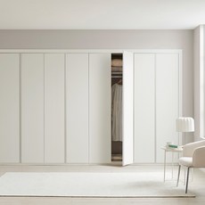 보루네오 E0 PET 딘트 여닫이 붙박이장 30cm, 피닉스바, 웜베이지 30cm, 웜베이지 피닉스바