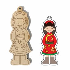 색지청 다문화의상 우드아트 (열쇠고리), 16 몽골_델