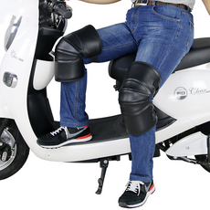 레드에셋 오토바이 방한 무릎보호대 겨울용, 1세트, 블랙