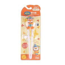 에디슨 경찰 앤 뽀로로 스텐 젓가락 1단계 오른손용 교정젓가락, 소방관, 1개
