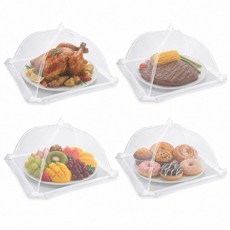 Lauon 엑스트라 라지 푸드 커버 점보 3개(101.6 x 59.9cm(40 x 23.7인치)) 화이트 메시 플레이트 서빙 텐트 팝업 우산 스크린 텐트 야외 캠핑 피, 10.2x35.6cm(4x14인치)