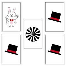 마술도구 초보자 장기자랑 학예회 토끼&코인 매직 카드, 1개