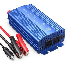 BESTEK 500W 순수 사인파 파워 인버터 DC 12V to AC2개 콘센트 110V 차량 충전 플러그 어댑터 컨버터 4.2A 듀얼 USB 포트 ETL 목록 포함, 3 Blue