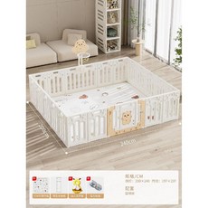 아기 안전펜스 베이비룸 유아 놀이방 울타리 어린이 안전가드 크롤링 매트 실내 펜스 Babysoku, 27 브루인스 200x240cm + 볼 프레임