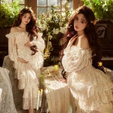 블랙 만삭 촬영 베이지 반목 화보 셀프 사진 임부복, 오렌지 드레스