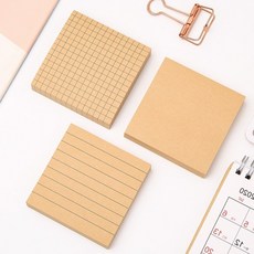 접착 크라프트 메모지 붙이는 감성 스티커 가로선, 본상품