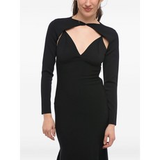 롤랑뮤레 탈부착식 소매 미디 드레스