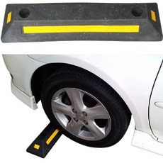 汽車停車器 車輛定位器 汽車防撞止滑器 輪胎止停板 輪胎定位器 停車止滑板 停車位, 1個, 橡膠車輛防撞定位器1個